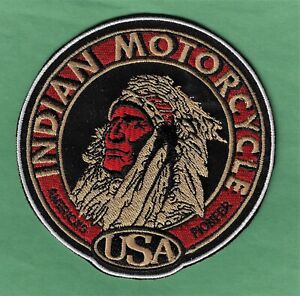 XL INDIAN MOTORCYCLE BACK PATCH ~11-1/2" x 4-1/4" FACE LEFT CHIEF SCOUT V2 TWIN 