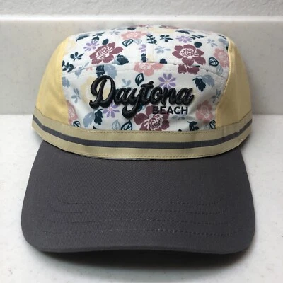Daytona Beach Florida The Game Floral Yellow Strap Back Patch Logo Hat NWT - Image 1 of 4