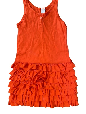 Crewcuts оранжевый хлопок без рукавов ярусный с оборками сарафан J.Crew девочек размер 6 - Изображение 1 из 3