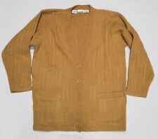 1990s Anne Klein II Beige Angora Blend Wool Cardigan Sweater Oversized 90s Sz M