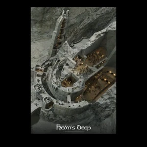 Weta Helm's Deep Cut Away Art Print by Adam Middleton Signed Lt Ed 19 X 16 - Picture 1 of 2