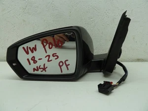18-25 VOLKSWAGEN VW POLO MK6 NEARSIDE LEFT PASSENGER WING MIRROR POWERFOLD BLACK - Picture 1 of 10