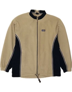 ASICS Mens Fleece Jacket UK 42 XL Beige Colourblock Polyester CM10 - Picture 1 of 3