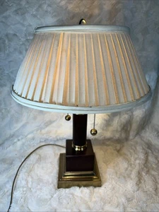 VTG Heavy Brass Bankers Underwriters Laboratories 2 Arm Bulb Lamp 4.6 lbs. Shade - Picture 1 of 24