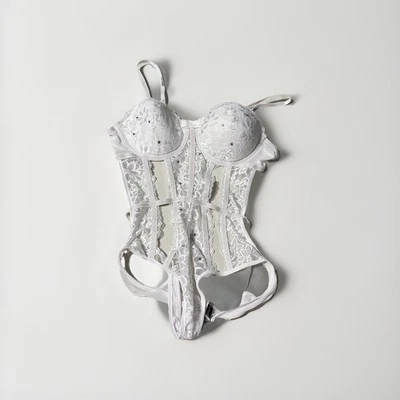 Spencersonline BodyRage Blanco Encaje Para Mujer Grande Encaje Corsé Body Traje Nuevo con Etiquetas Regalo Foto 1 de 4