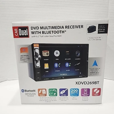 Dual Electronics XDVD269BT 6.2 inch, Car Stereo Head Unit, Double DIN with CD/DV - Image 1 of 4