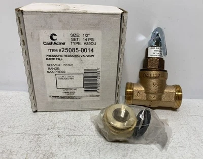 Клапан подачи котла Cash Acme 25085-0014 1/2 дюйма NPT 14 фунтов на квадратный дюйм - Изображение 1 из 4