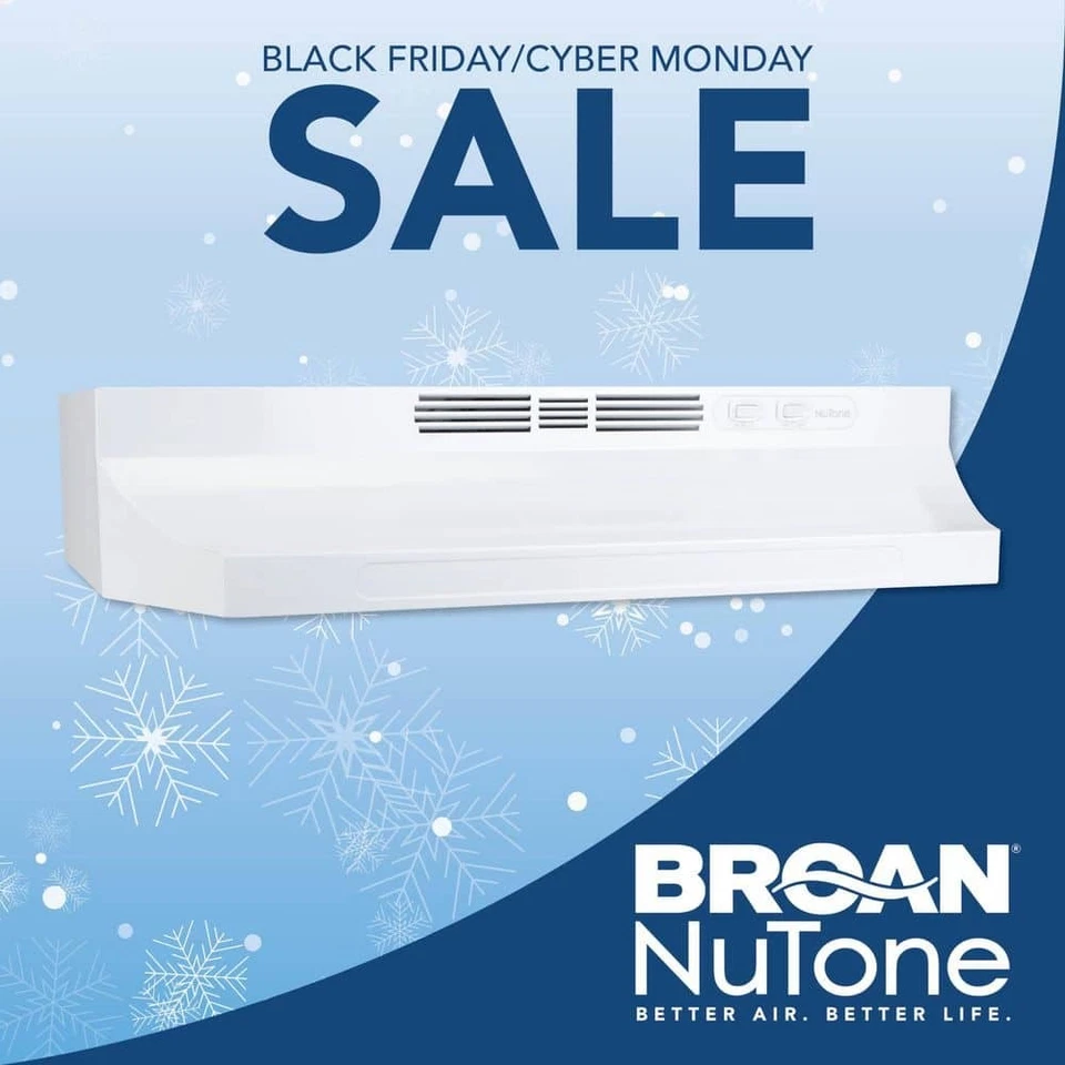Broan RL6200 Series 30 in. Ductless Under Cabinet Range Hood with Light in White - Image 1 of 1
