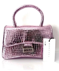 Freedom Lilac Snake Pattern Mini Hand Bag with Chain Strap - Picture 1 of 4