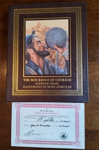 The Red Badge Of Courage Signed Book With COA Stephen Crane Mort Kunstler - Picture 1 of 8