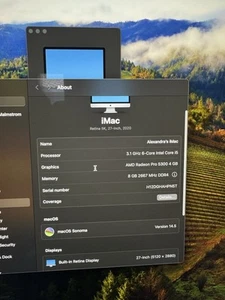 iMac Retina 5k 27-inch 2020 3.1 GHz 6-core Intel Core i5 8 GB 2667 MHz DDR4 - Picture 1 of 7