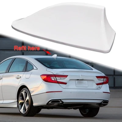 White Car Antenna Cover Radio AM/FM Shark Fin Decor For Honda Accord - Imagem 1 de 4