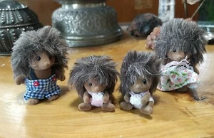 Vintage 1980s calico critters flocked hedgehog family toy - Picture 1 of 11