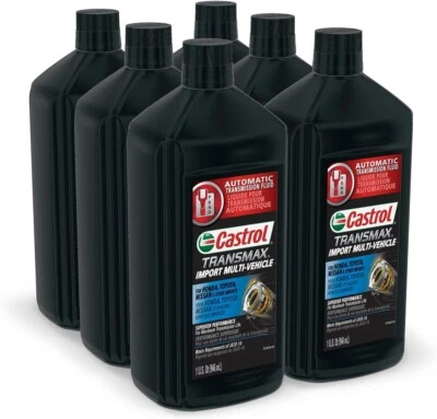 Castrol Transmax Import ATF Fluid 1 Quart 6-Pack Multi-Vehicle Compatible - Image 1 of 4