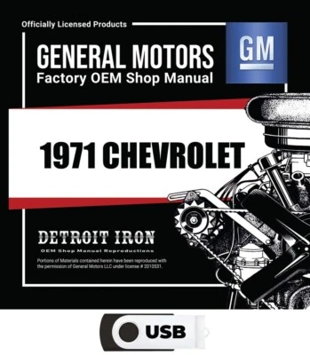 1971Chevy Nova, Corvette, Camaro Factory Shop Manuals on USB - Image 1 of 2