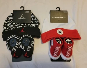 Nike Jordan & Converse 2 Piece / Newborn Hat and Bootie Set - NWT - Picture 1 of 7