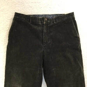 Polo Ralph Lauren Corduroy Pants Mens 35x30 Black Straight Trousers Vintage - Picture 1 of 12