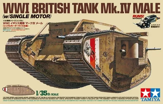 Tamiya 30057 - 1/35 WWI British Serbatoio Mk. IV Maschio (con Motore) - Nuovo - Immagine 1 di 1