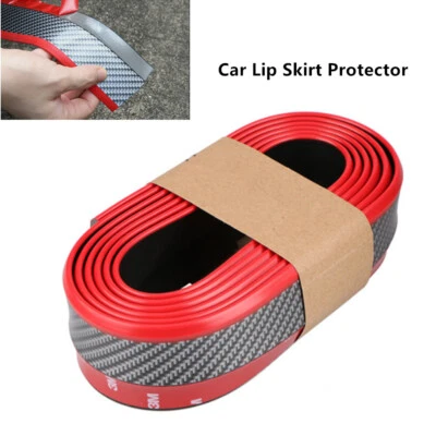 8.2ft Carbon Fiber Red Auto Bumper Protector Splitter Body Spoiler Rubber Strip Foto 1 de 4