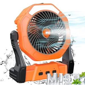 Outdoor Portable Misting Fan 10000mAh Rechargeable Battery 250mL Water Tank LED - Picture 1 of 7