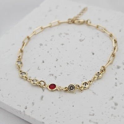 Gold Minimalist Dainty bracelet Gift Bracelet for her Crystal Bracelet - Image 1 of 4