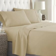 Gorgeous 4 Piece Sheet Set 1000 TC Organic Cotton Taupe Solid Full Size