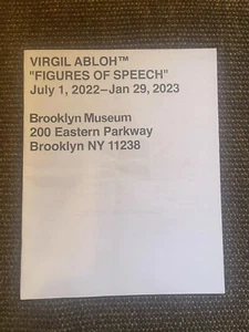 Folleto de exposición Virgil Abloh Brooklyn Museum "Figuras del discurso" 2022-2023 - Imagen 1 de 4