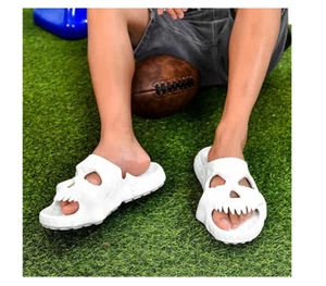 Skull Sandals for Women Men Anti-Slip Soft Indoor Outdoor Beach Pool Slippers - Picture 1 of 12