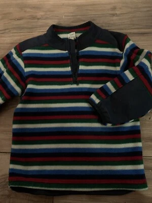 Baby Gap Boys Fleece Pullover Sweatshirt Size 5 Red Blue green Stripes - Image 1 of 2