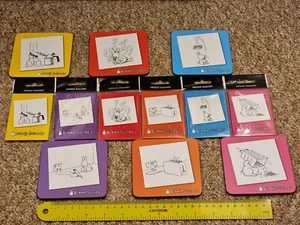BUNNY SUICIDES 6 x DRINK COASTERS 6 x FRIDGE MAGNETS BRAND NEW! Rabbit Funny Lot - Picture 1 of 3