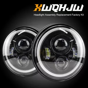 Pair 7" Inch Round LED Headlights HI/LO for 1968-1974 Chevy K10 K20 K30 Pickup - Picture 1 of 10