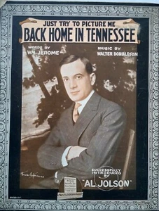 Just Try to Picture Me Back Home In Tennessee 1915 Al Jolson Vintage Sheet Music - Picture 1 of 2
