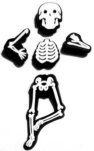Skeleton Shoe Charms 5 PC Set! NEW! Croc Compatible! HAPPY HALLOWEEN! - Picture 1 of 2