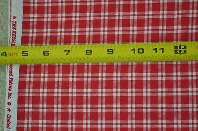 24" Long x 44" Wide, Vintage, Red Plaid Quilt Cotton, Concord/Kesslers, M5312 - Image 1 of 4
