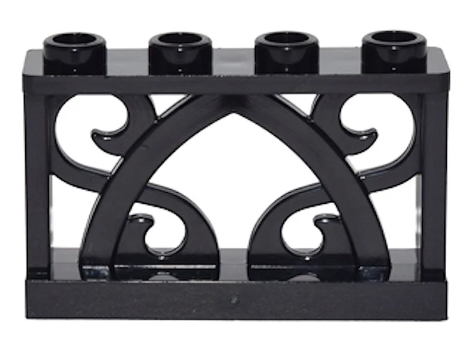 Lego Valla 1x4x2 Ornamental 4 Tachuelas Casa Patio Cubierta Blanco Negro Dorado UPIC X10 Foto 1 de 1