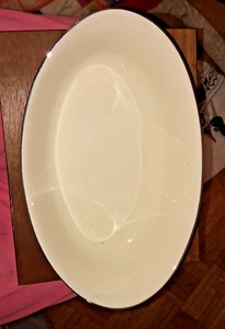 Tazón para servir verduras vintage Lenox solitario ovalado 10" marfil platino borde nuevo - Imagen 1 de 5