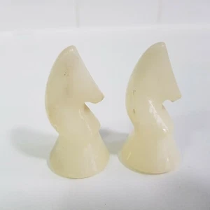 1960s Chiellini Alabaster white chess piece REPLACEMENT Knights (2) Horses - Picture 1 of 10