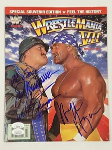 HULK HOGAN + SGT. SLAUGHTER Wrestlemania VII Programm dual signed auto JSA - Bild 1 von 5