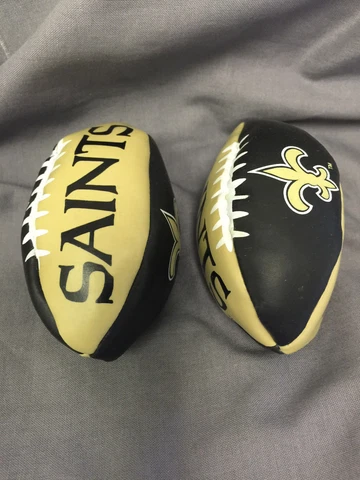 Set of 2 NFL Hacky Sack Kick Ball New Orleans Saints Mini 3.5" Cover