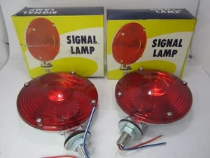 Vintage Truck Bus Trailer Chrome Signal Lamp Assembly Pair 12-Volt SS401 - Picture 1 of 5