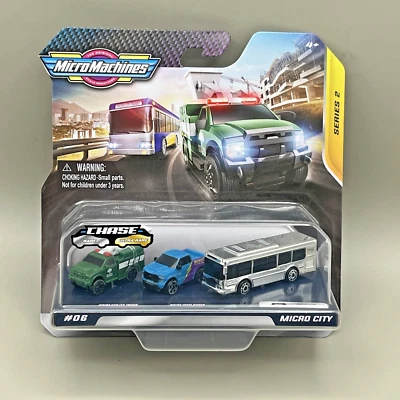 Hasbro Micro Machines City Silver Chase Bus #06 en serie Nuevo en paquete Difícil de encontrar. Foto 1 de 3