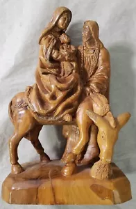 Omar Bakri Israele vintage 1979 intaglio legno di olivo statua di Gesù Maria Giuseppe 11" - Foto 1 di 23