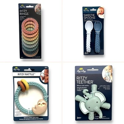 NEW! Itzy Ritzy Collection BPA Free Baby Spoon/Fork, Toys, Teether, Rattle - Image 1 of 4