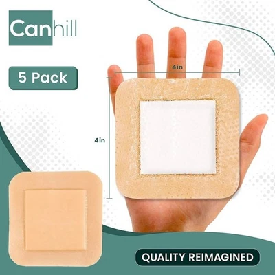 Canhill CANIFOAM Bordered Silicone Foam Adhesive Dressing 6”x6” Square Exp 2027 - Image 1 of 4