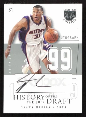 Autógrafo SkyBox LE 2003-04 Shawn Marion historia automática del borrador #/50 #HDA-SM Foto 1 de 2