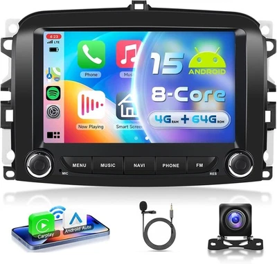 Autoradio 7 pollici Android 15 Carplay Fiat 500L 2013-2019 GPS Navi WIFI 4G+64GB - Immagine 1 di 4