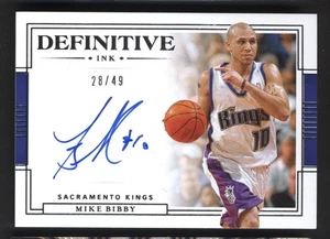 2019-20 National Treasures Mike Bibby /49 Auto Definitive Ink Sacramento Kings - Bild 1 von 2