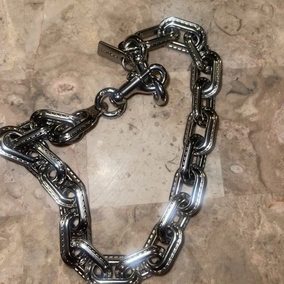 Coach CR457 Chunky Chain Shoulder Strap Silver - Image 1 of 2