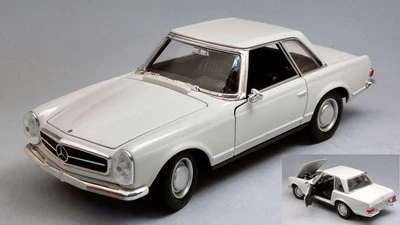 MODELLINO AUTO STATICO WELLY MERCEDES 230 SL W113 BIANCO MODELLISMO SCALA 1:24 - Immagine 1 di 4