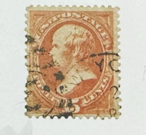 1870-71 #152 15c CV $225 Br. Org. Daniel Webster, Used No Gum, NH, Sm. Perf Tear - Picture 1 of 5